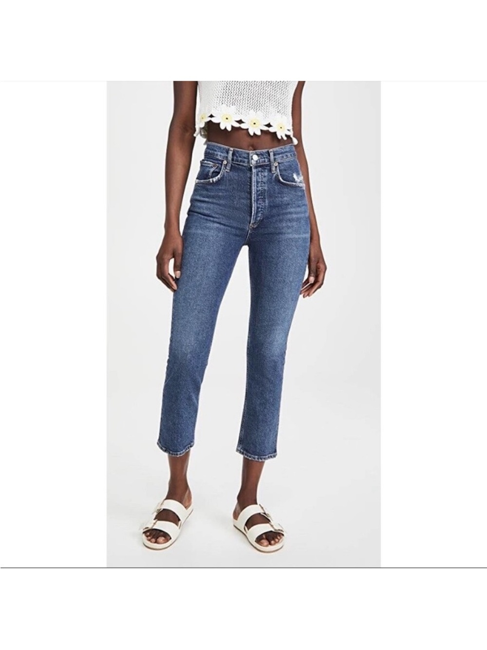 Agolde Riley High Rise Straight Crop Jeans in Pastime 26